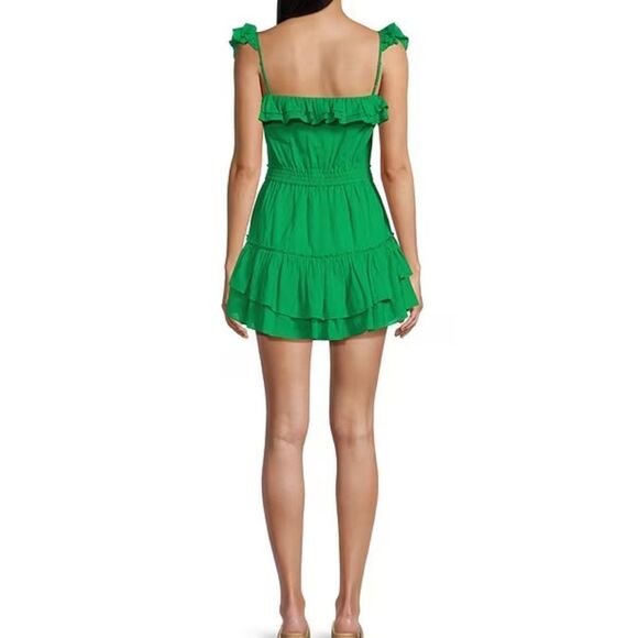 Chelsea & Violet Cassia Guaze Square Neck Ruffle Hem Romper NWT - Picture 2 of 5